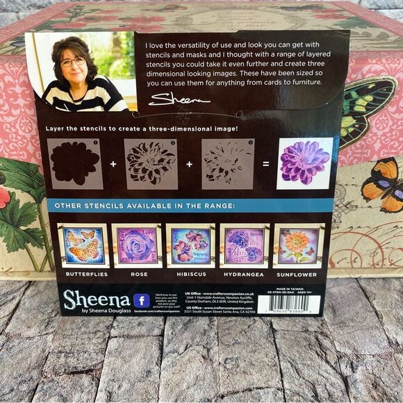 Sheena by Sheena Douglass Dalia Design 3D Decorative Stencils 4 Piece Set - Picture 4 of 4